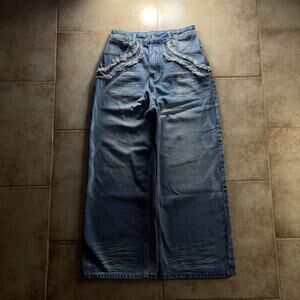 Japanese Archive Vintage Printed Blue Denim Baggy Jeans
